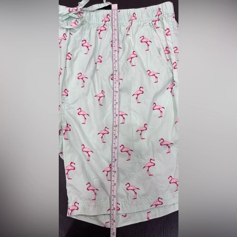 NWOT Massive Men’s Mint Green Elastic Drawstring Shorts Flamingo Design Size XL